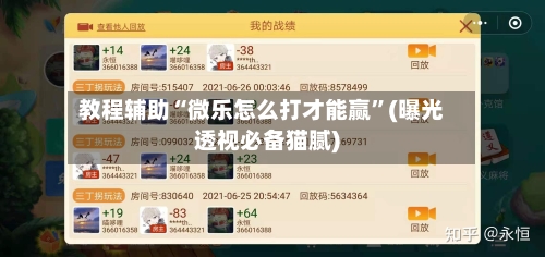 教程辅助“微乐怎么打才能赢”(曝光透视必备猫腻)-第1张图片