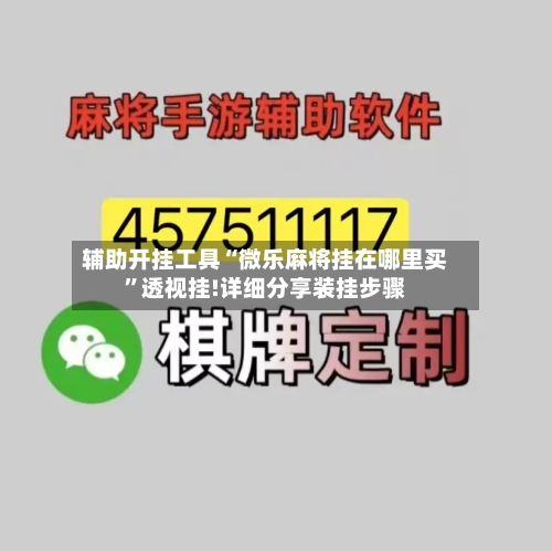 辅助开挂工具“微乐麻将挂在哪里买”透视挂!详细分享装挂步骤-第1张图片