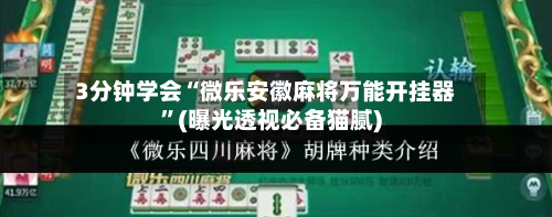 3分钟学会“微乐安徽麻将万能开挂器”(曝光透视必备猫腻)-第1张图片