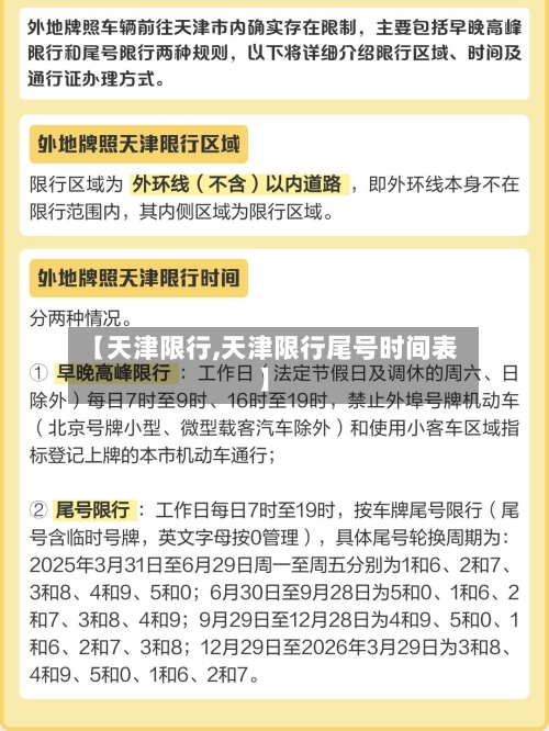 【天津限行,天津限行尾号时间表】-第1张图片