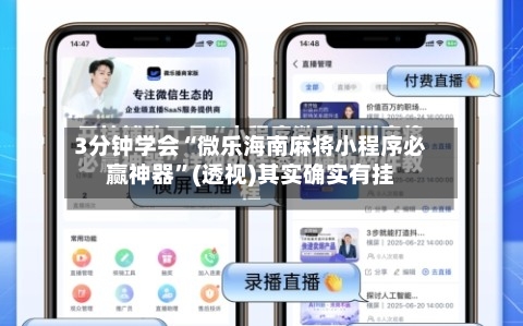 3分钟学会“微乐海南麻将小程序必赢神器”(透视)其实确实有挂-第1张图片