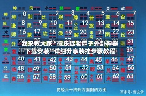 我来教大家“微乐捉老麻子外卦神器下载安装”详细分享装挂步骤教程-第1张图片