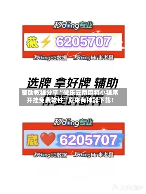 辅助教程分享“微乐云南麻将小程序开挂免费软件”原来有神器下载！-第1张图片