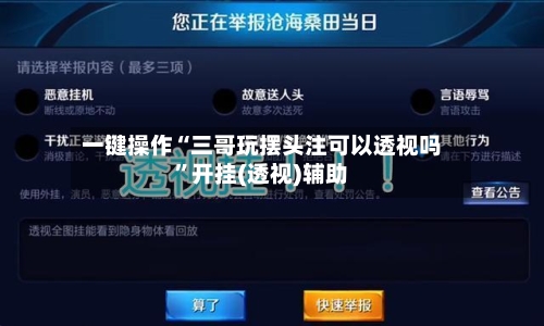 一键操作“三哥玩摆头注可以透视吗”开挂(透视)辅助-第1张图片