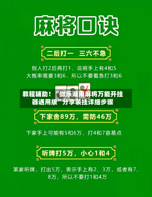 教程辅助！“微乐湖南麻将万能开挂器通用版	”分享装挂详细步骤-第1张图片