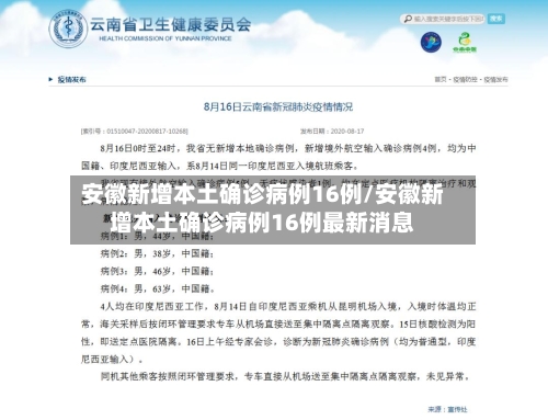 安徽新增本土确诊病例16例/安徽新增本土确诊病例16例最新消息-第1张图片