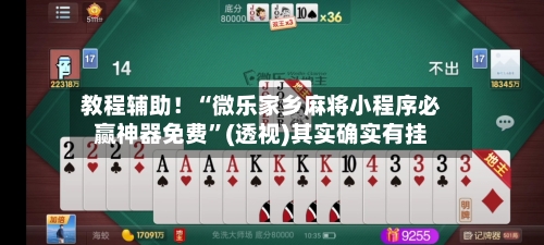 教程辅助！“微乐家乡麻将小程序必赢神器免费”(透视)其实确实有挂-第1张图片
