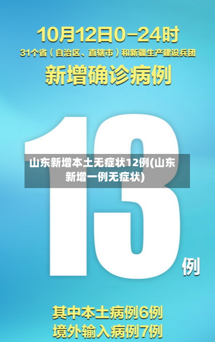 山东新增本土无症状12例(山东新增一例无症状)-第1张图片