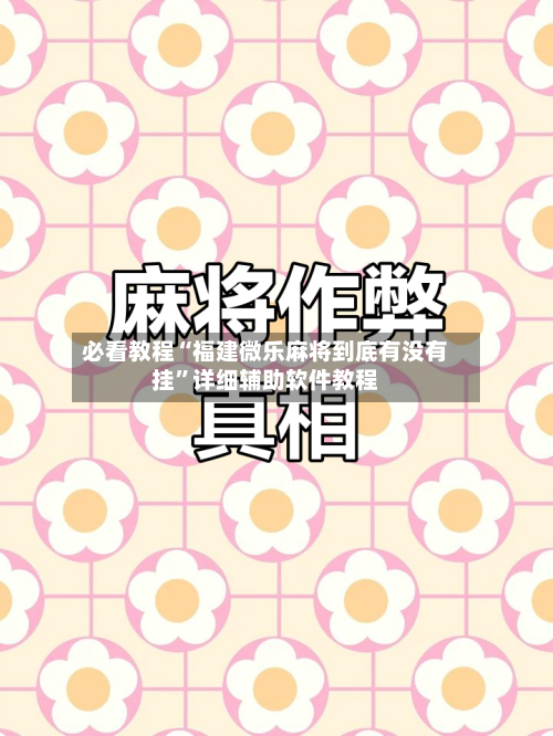 必看教程“福建微乐麻将到底有没有挂”详细辅助软件教程-第1张图片