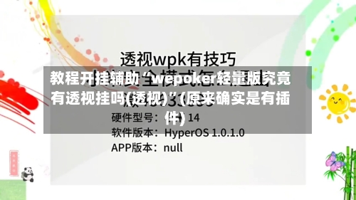 教程开挂辅助“wepoker轻量版究竟有透视挂吗(透视)”(原来确实是有插件)-第1张图片