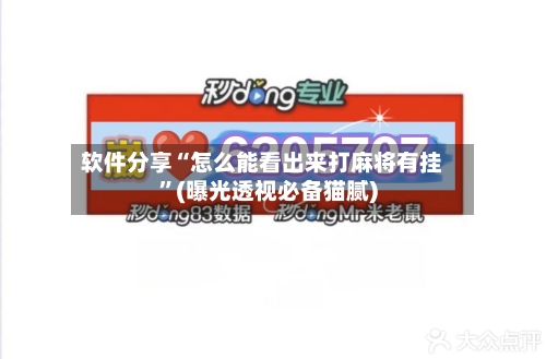 软件分享“怎么能看出来打麻将有挂	”(曝光透视必备猫腻)-第1张图片