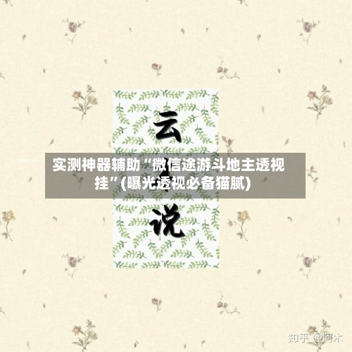 实测神器辅助“微信途游斗地主透视挂	”(曝光透视必备猫腻)-第1张图片