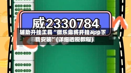 辅助开挂工具“微乐麻将开挂app下载安装”(详细透视教程)-第1张图片