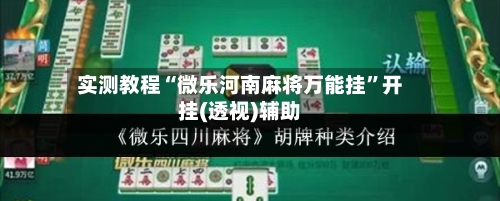 实测教程“微乐河南麻将万能挂”开挂(透视)辅助-第1张图片