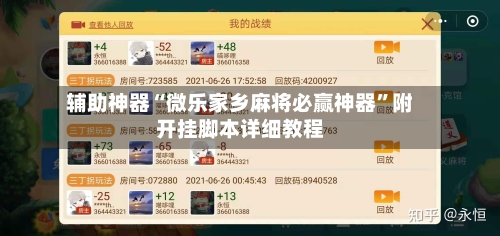 辅助神器“微乐家乡麻将必赢神器	”附开挂脚本详细教程-第1张图片
