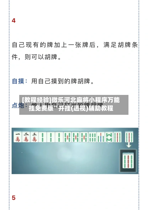 [教程经验]微乐河北麻将小程序万能挂免费版”开挂(透视)辅助教程-第1张图片