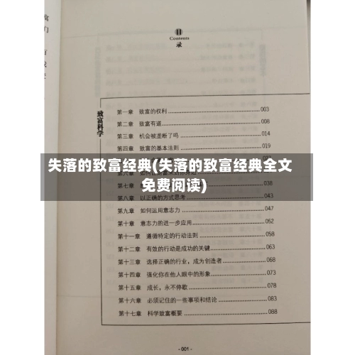 失落的致富经典(失落的致富经典全文免费阅读)-第1张图片