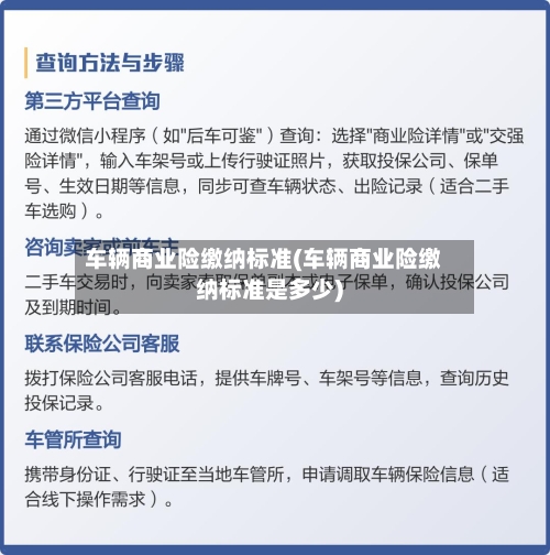 车辆商业险缴纳标准(车辆商业险缴纳标准是多少)-第1张图片